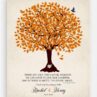 Orange Oak Tree On Faux Linen Sentimental Wedding Gift For Parents LT-1101