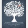 White Silhouette Tree On Faux Linen Classic Wedding Gift For Mother Of The Bride LT-1117