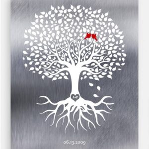 White Rooted Tree On Tin Everlasting Anniversary Gift For Spouse LT-1210